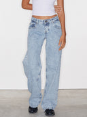 Baggy Jeans Dames Lichtblauw
