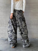 Donkergrijze Wijde Broek Dames