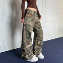 Donkergroene Wijde Broek Dames