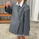 Oversized Blazer Dames Grijs