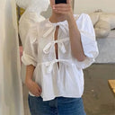 Oversized Blouse Dames Korte Mouw