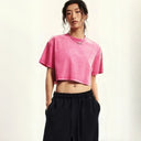 Oversized Cropped T-Shirt Dames