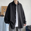 Oversized Overhemd Heren Zwart