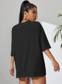 Oversized Shirt Dames Zwart