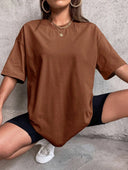 Oversized T-Shirt Dames Bruin