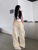 Beige Parachute Broek Dames