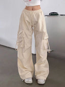 Beige Parachute Broek Dames