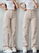Cargo Broek Dames Beige