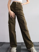 Cargo Broek Dames Donker Groen