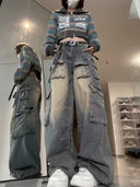 Cargo Jeans Dames Grijs