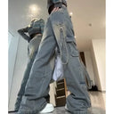 Cargo Jeans Dames High Waist