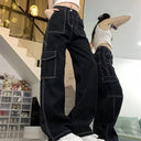 Cargo Jeans Dames Zwart