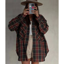 Geruite Overhemd Dames Oversized