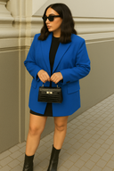 Oversized Blazer Dames Blauw
