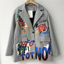 Oversized Blazer Met Print