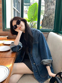 Oversized Denim Jas Dames