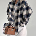 Oversized Geruite Blouse Dames