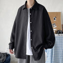 Oversized Overhemd Heren Zwart