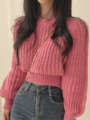 Oversized Sweater Dames Roze