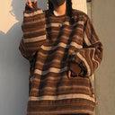 Oversized Trui Dames Bruin